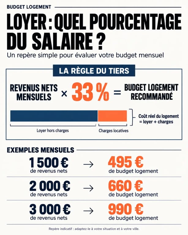 Infographie loyer quel pourcentage du salaire et règle des 33 %