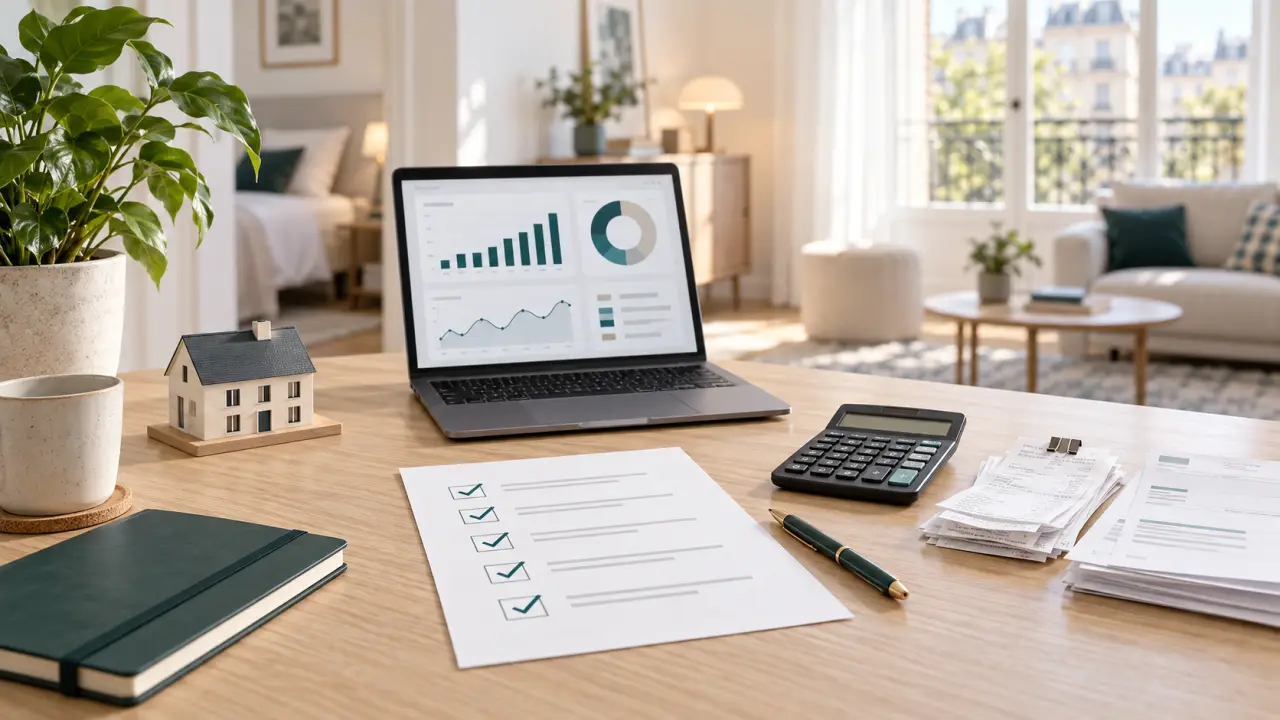Investisseur immobilier analysant le cash-flow, les charges et la fiscalité de son parc locatif
