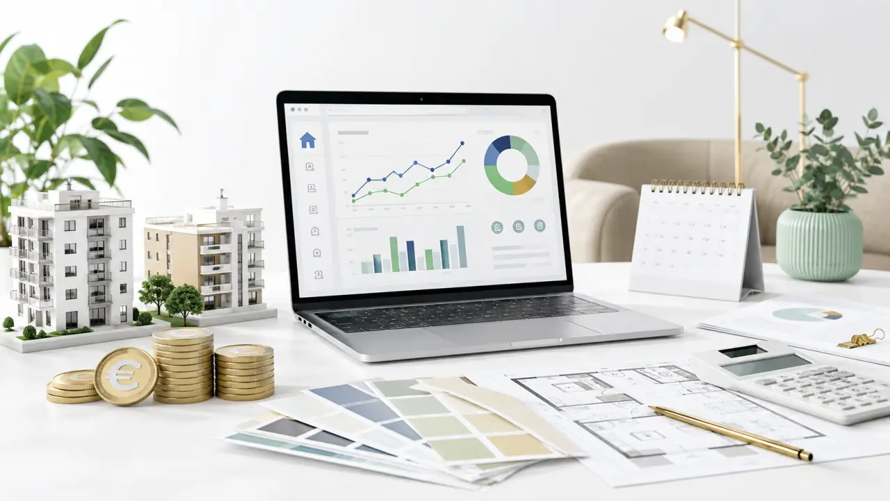Tableau de bord de cash-flow locatif et indicateurs financiers