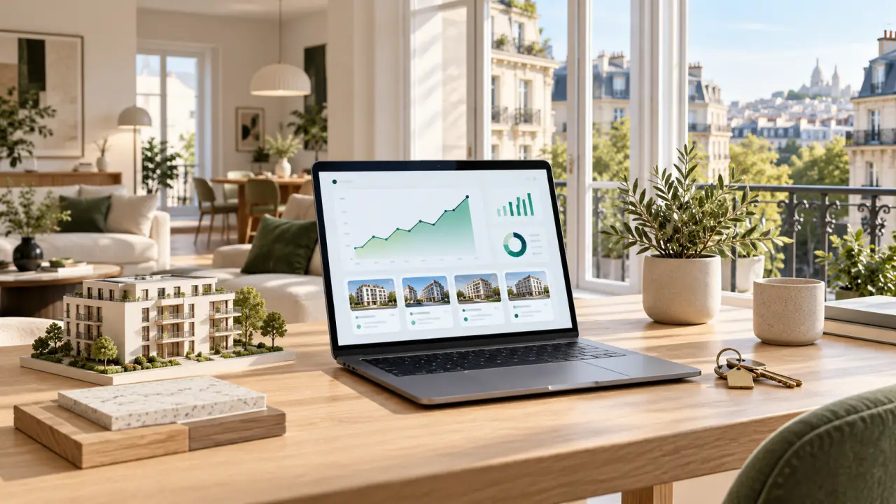 Tableau de bord présentant les prévisions de cash-flow d'un parc immobilier locatif